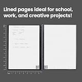 Rocketbook - Cuaderno inteligente Core, innovador y ecológico, capacidad de compartir en la nube, con renglones, 8,5 x 11 pulgadas, 32 páginas, scarlet sky (borgoña), con bolígrafo, paño y aplicación