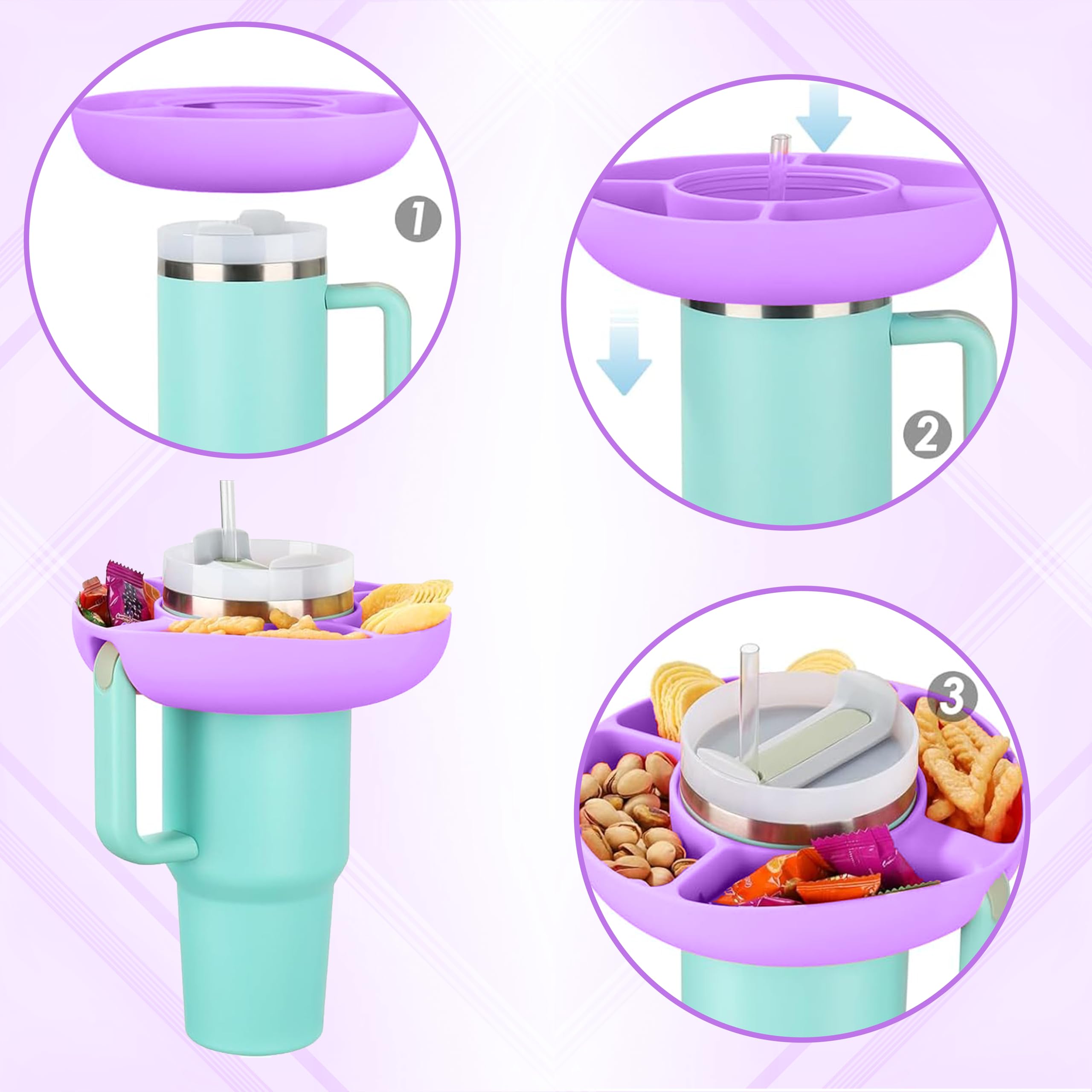 BAG.IT Snack Tray for Stanley Cup 40oz, Purple, 20 cm (W) x 4.5 cm (H) - Image 4