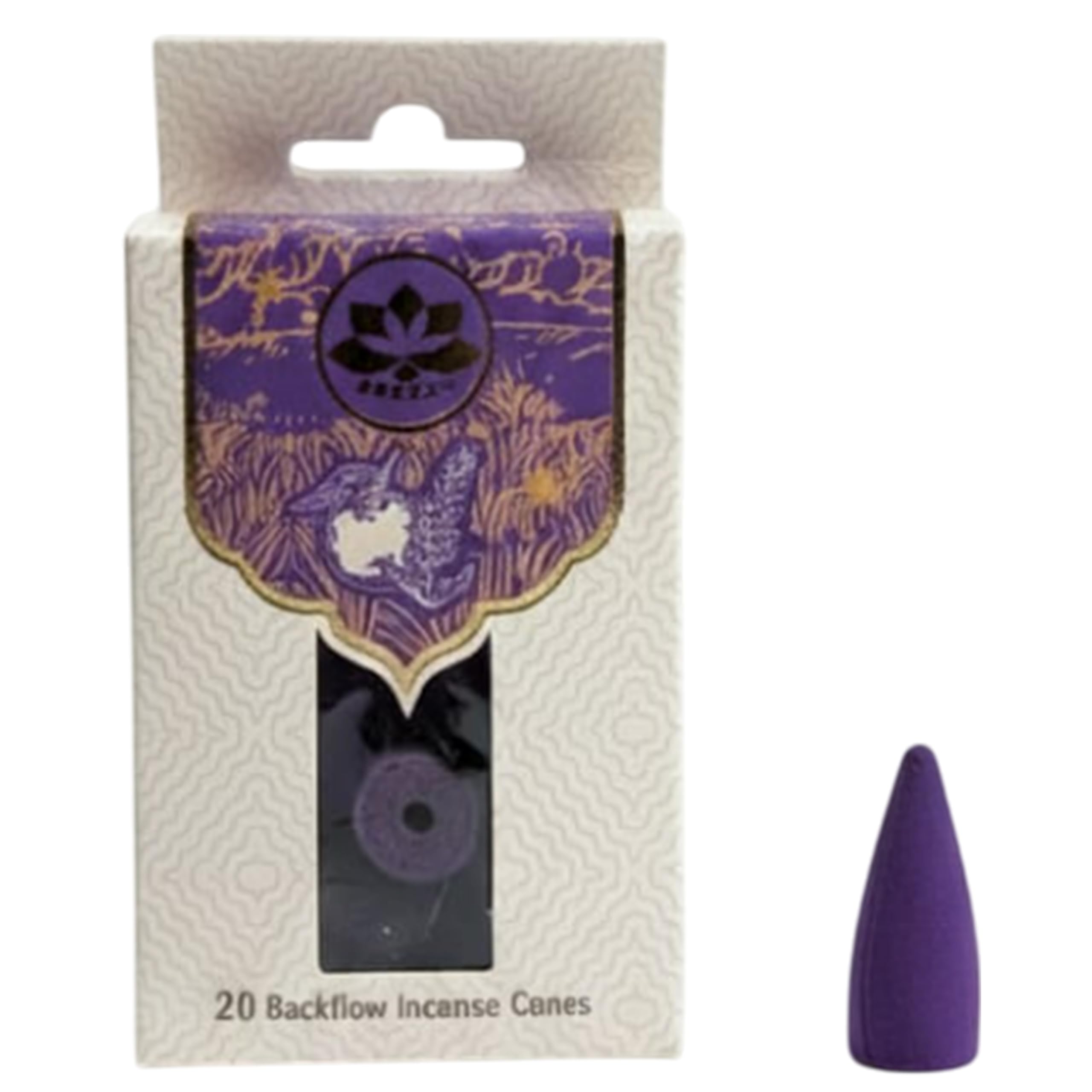 STL Breezy Backflow Incense Cones, Long Burning Scented Aromatherapy Cone for Meditation, Yoga & Home Fragrance, Compatible with Backflow Burners (Lavender)