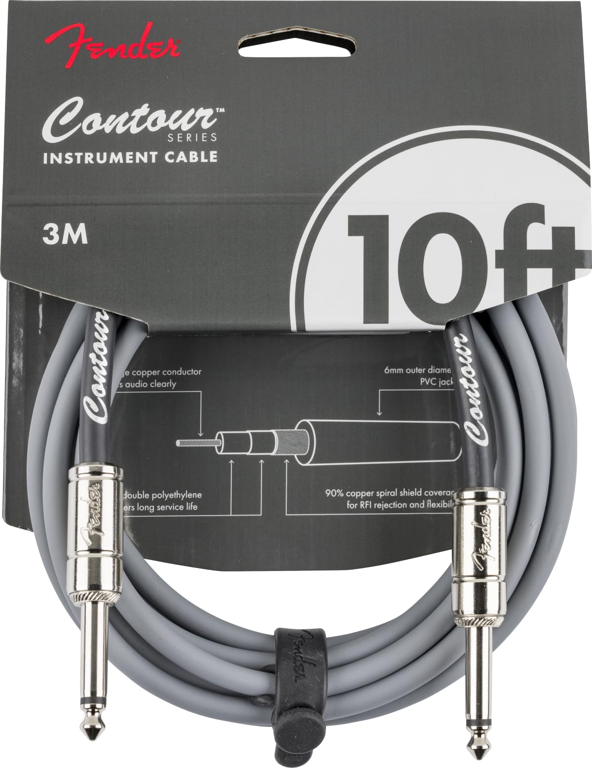 Fender Contour™ 10' Cable, Inca Silver