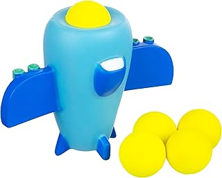 EXPRESSIONS 1pc Foam Ball Popper Toy - Squeeze & Launch Airplane Toy w/Foam Balls Included â€“ Plane Ball Shooting Squishy Toy, Anxiety Relief Items Sensory Toys Squeeze Toys for Kids, Toddler Toys