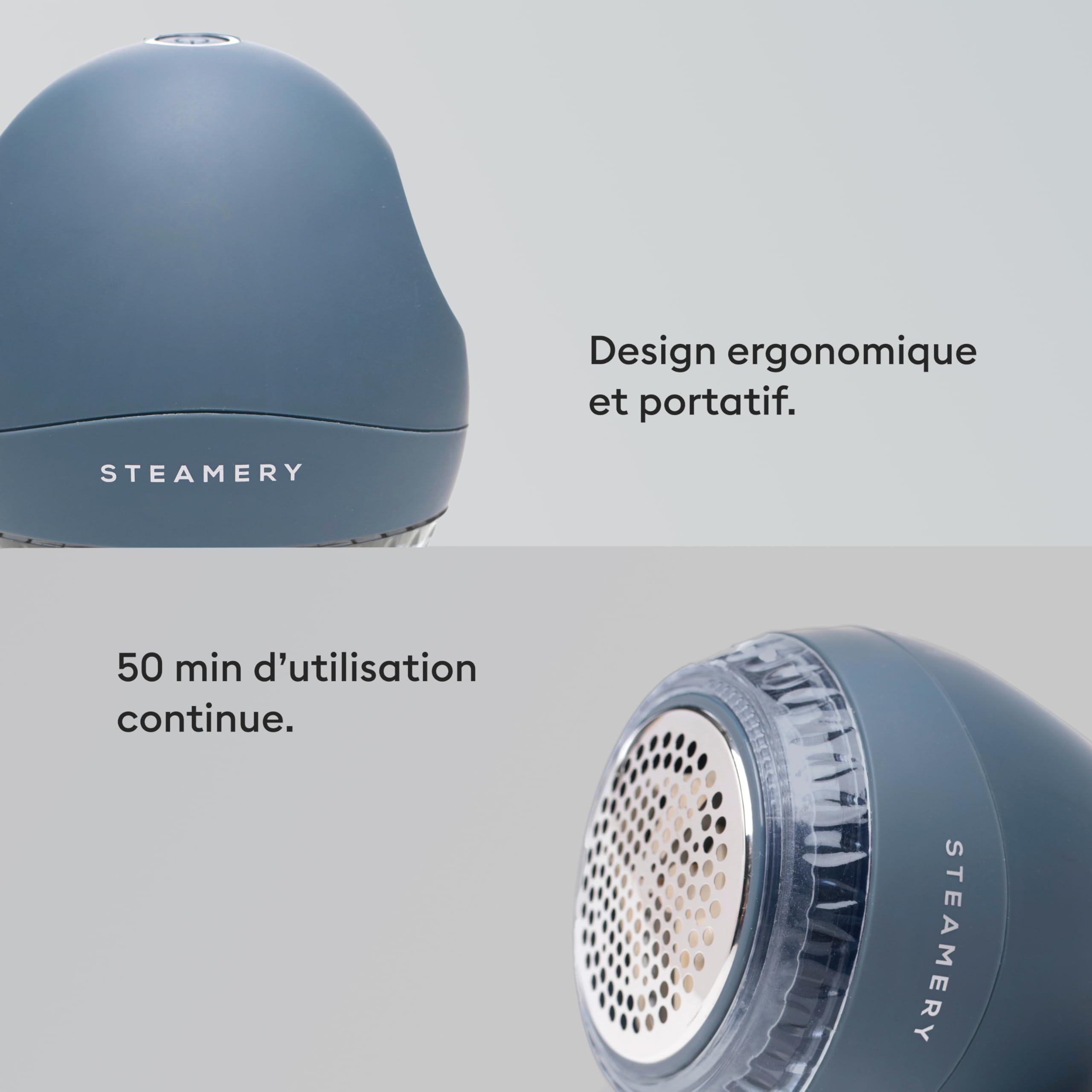 STEAMONE - Rase-Peluches - Réservoir XL - Rasoir 6 Lames en Acier Inoxydable - Coupe-Peluche avec Poignée Ergonomique - Pratique et Efficace - Rechargeable Câble USB C- RP30B