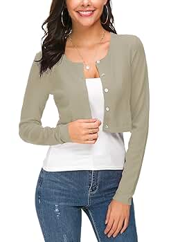 トップス double button tuck cardigan RoseSeek Women's Striped Button Front Scallop Trim Cardigan