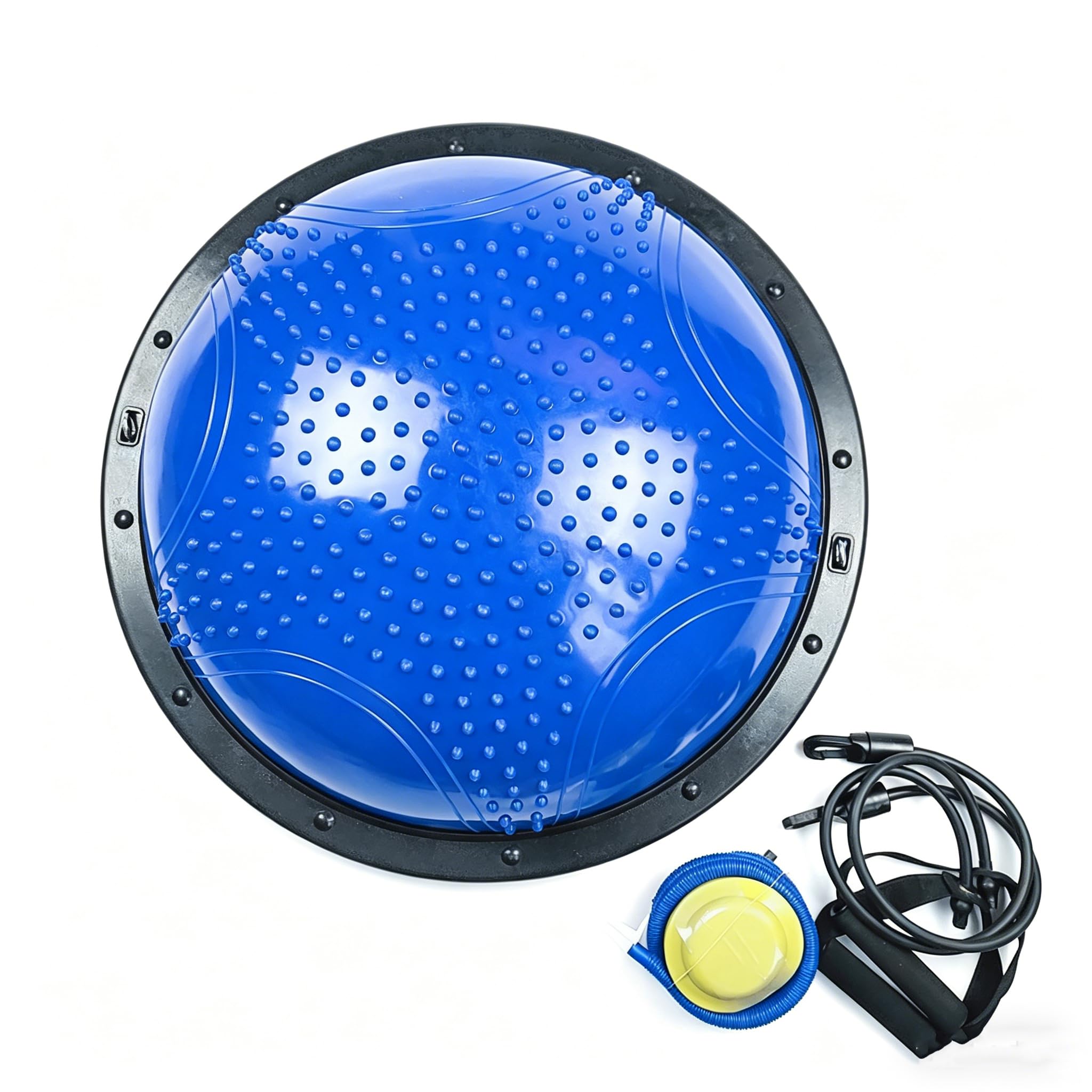 Balance Ball, Halb Ball Balancetrainer, bis 300 KG belastbar,Balance-Board mit Pumpe und 2 Fitnessbändern,für Krafttraining Gleichgewichtstraining