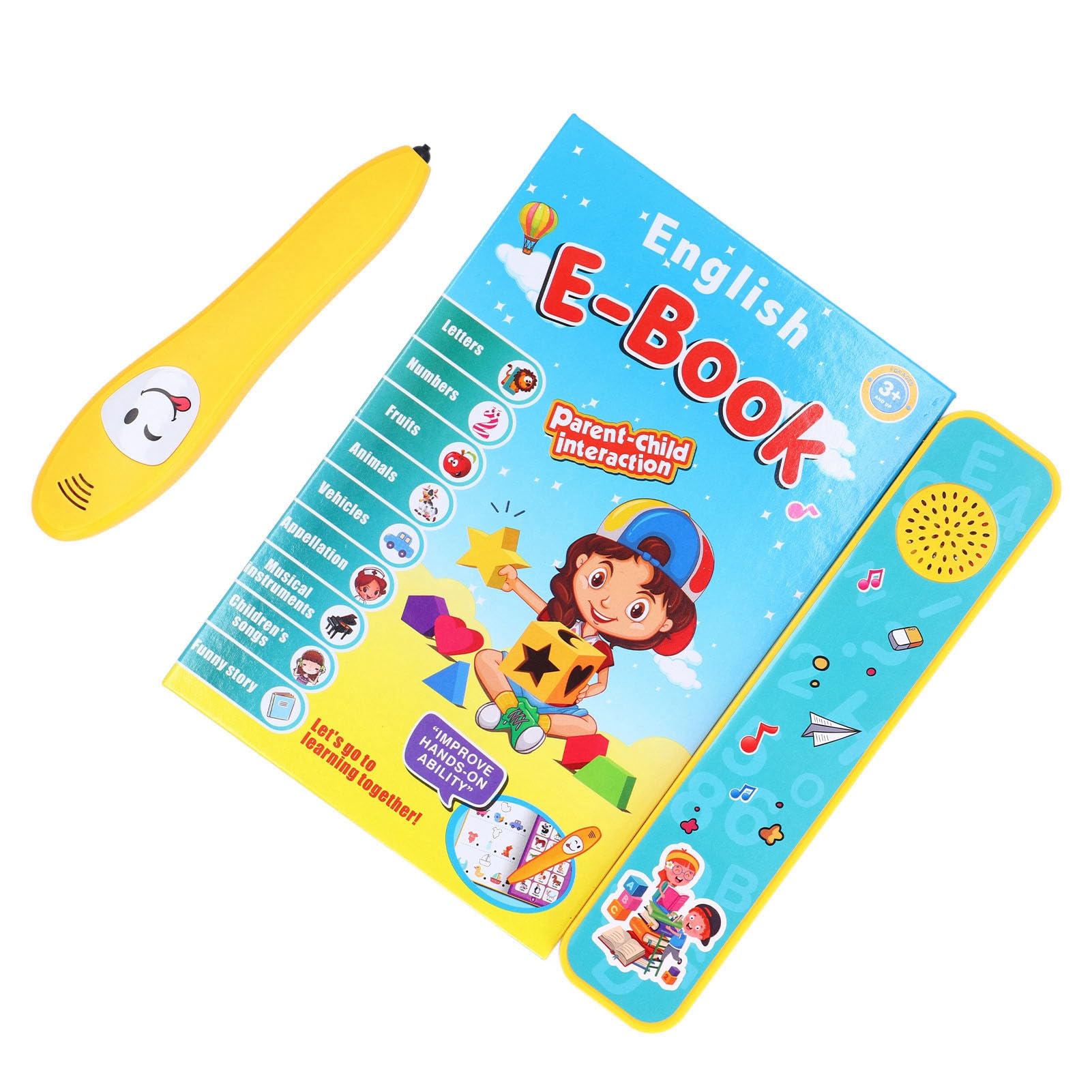 Libro Parlante per Apprendimento Elettronico Libro Sonoro Interattivo Educativo per Bambini Dai 3 Ai 6 Anni Materiale ABS 1 unità