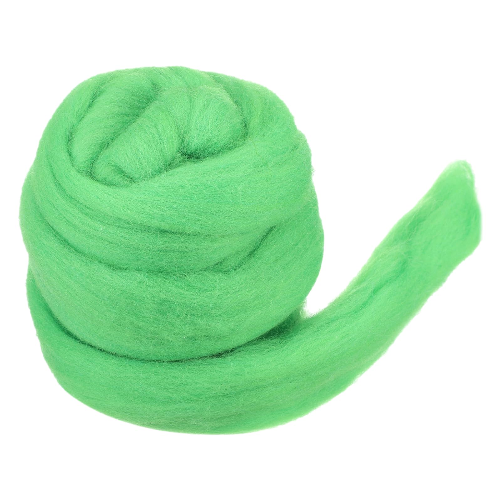 MECCANIXITY Wool Roving Yarn Soft Felting Wool 50g/1.76oz Pure Chunky Roving Yarn for Needle Felting Knitting Blanket Spinning Weaving Art DIY Craft Shine Green