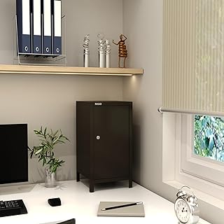 RIGID Single Door Mini Steel Locker with Lock and Key | Compact Metal Storage Cabinet for Home, Office & Personal use | Space Saving Design, Secure Locking, Black (23.5D x 23.5W x 46H CM) Assembled