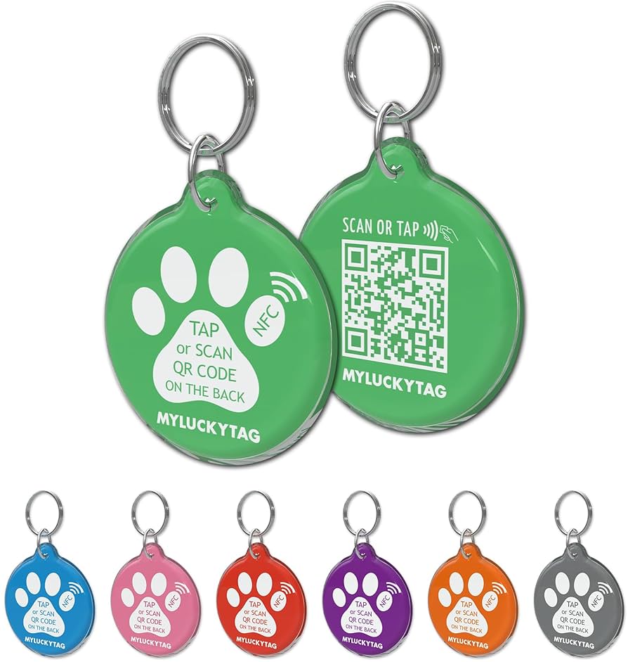 Amazon.com : MYLUCKYTAG NFC & QR Code Smart Pet ID Tag
