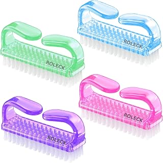 ZNDIJE 4-Pack Nail Brushes - 4 Styles Fingernail Scrubbers with Plastic Handles for Hands, Feet, Toes & Pet Nails