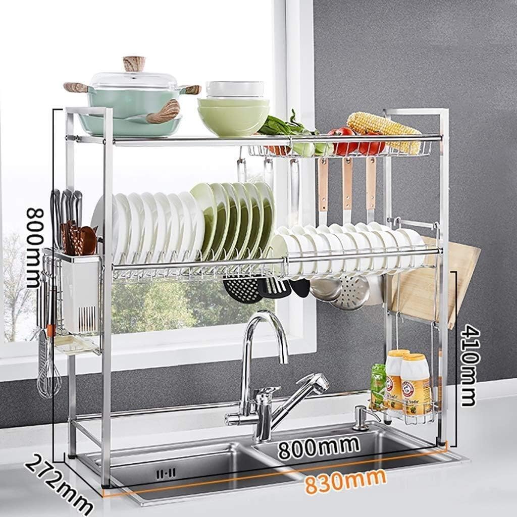 304 Stainless Steel Sink Drain Rack Kitchen Shelves Display Stand Kitchen Supplies Storage Rack Cutlery