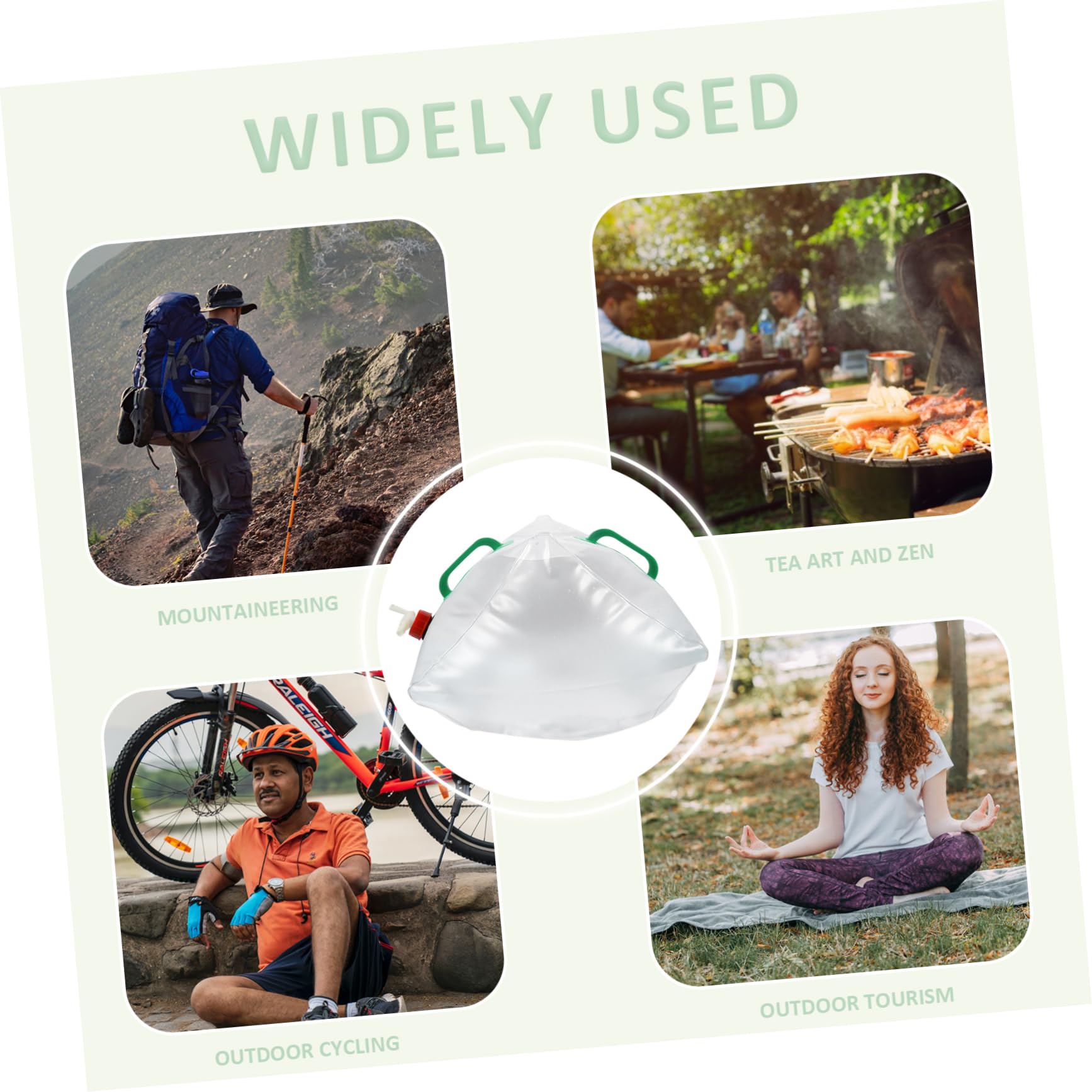 KOMBIUDA Portable Water Bag Water Container for Camping Hiking Outdoor 2pcs