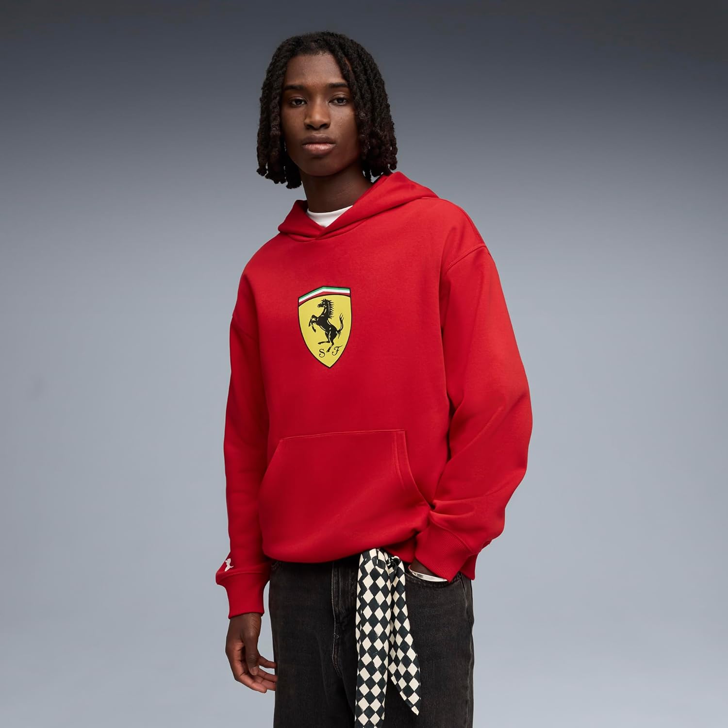 PUMA Mens Scuderia Ferrari Shield Hoodie Casual Outerwear Casual - Black