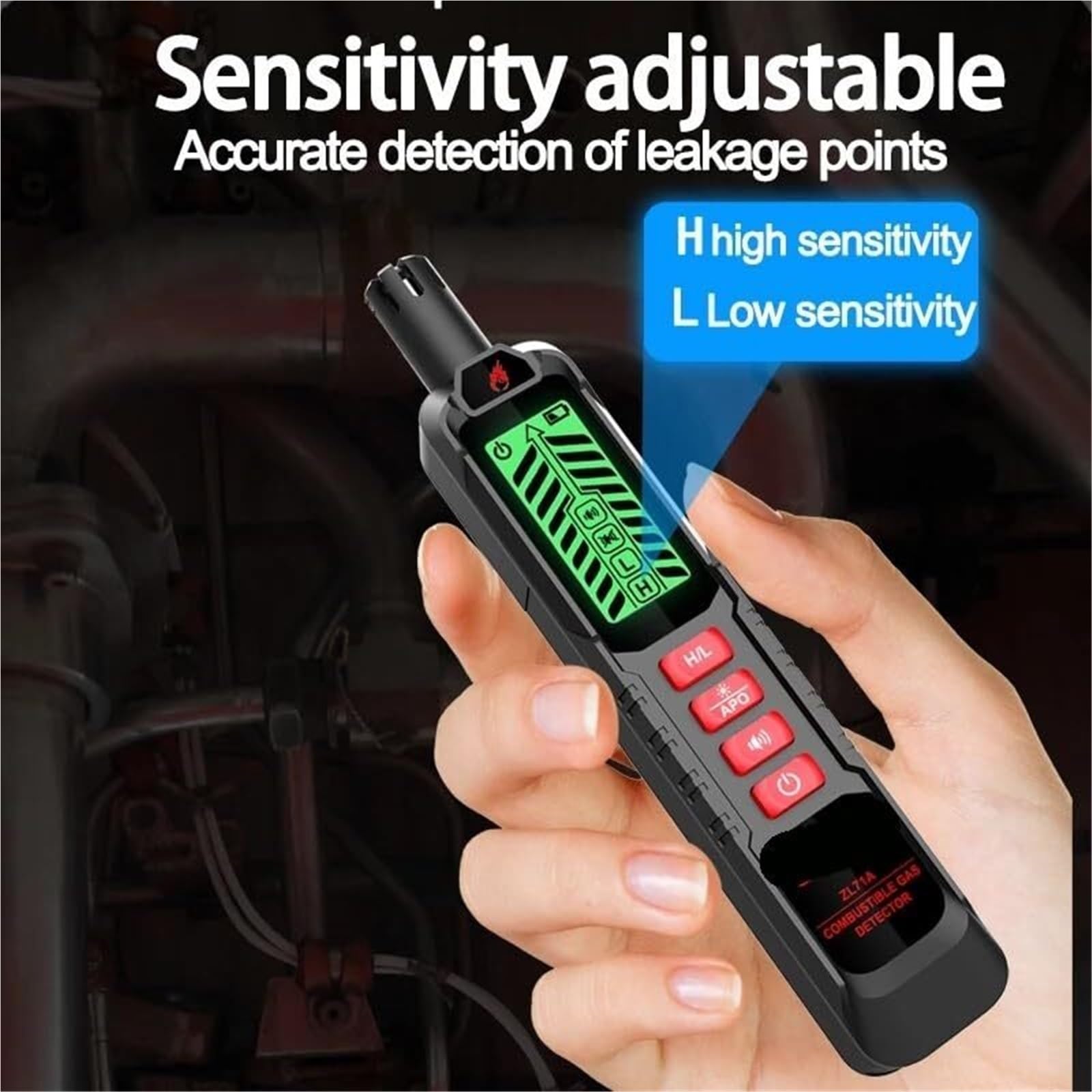 Monitor de co2, Detector De Fugas Gas Combustible Analizador Metano Alcohol Natural Inflamable LPG Alarma Zumbadora para el hogar(ZL71C)