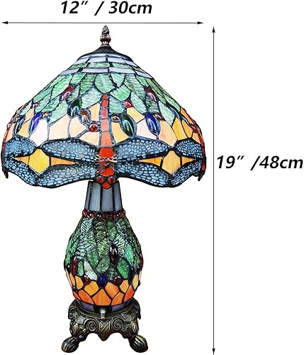 Miniatura 6 de Bieye L10566 - Lámpara de mesa con diseño complicado de 12 pulgadas de ancho, base iluminada para sala de estar, mesita de noche, decoración del