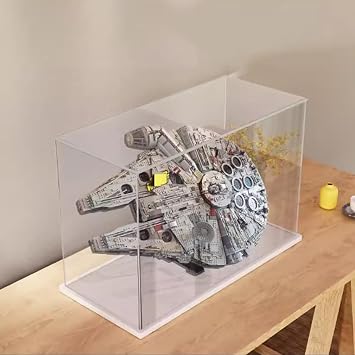 Acrylic display box for Lego 75192 Millennium Falcon model, dustproof transparent collectors display box. display box only White base