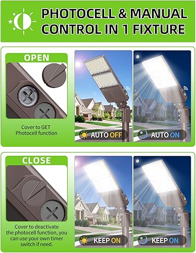 Miniatura 6 de Luz LED de estacionamiento 320 W 256 W 192 W ajustable con fotocélula UL DLC listado 48000LM LED Shoebox Pole Flood Lights Slip Fit Mount 5000K IP65