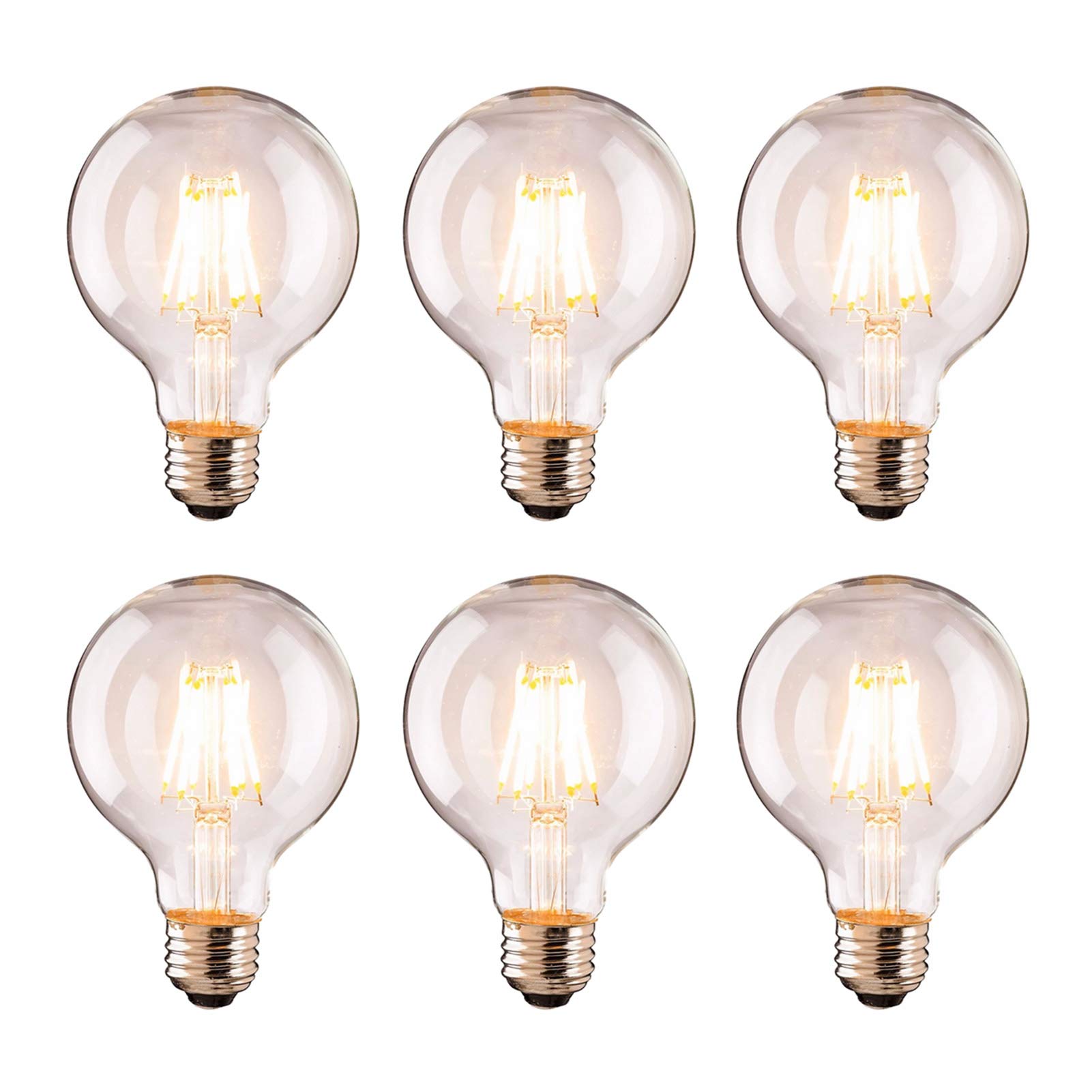Ampoule globe LED haute luminosité 12 W, ampoules à filament en verre transparent Edison G80 antiques non dimmables, bouche à vis 1200 lm, convient à tous les endroits où un éclairage est nécessaire,