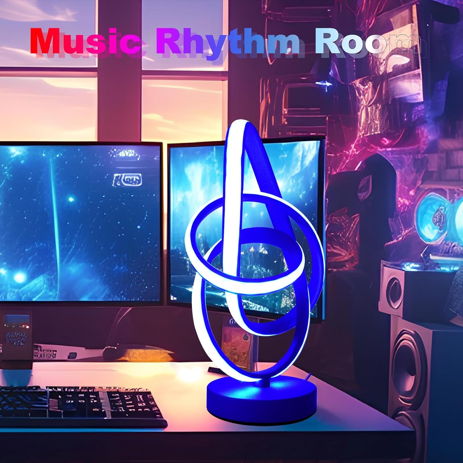 Black USB Modern Table Lamp, 7 Colors 10 Light Modes Spiral Design Table Lamp, Touch Dimmable Nightstand Lamp, Unique Bedside Lamp for Living Room, Bedroom, Cool Lamps