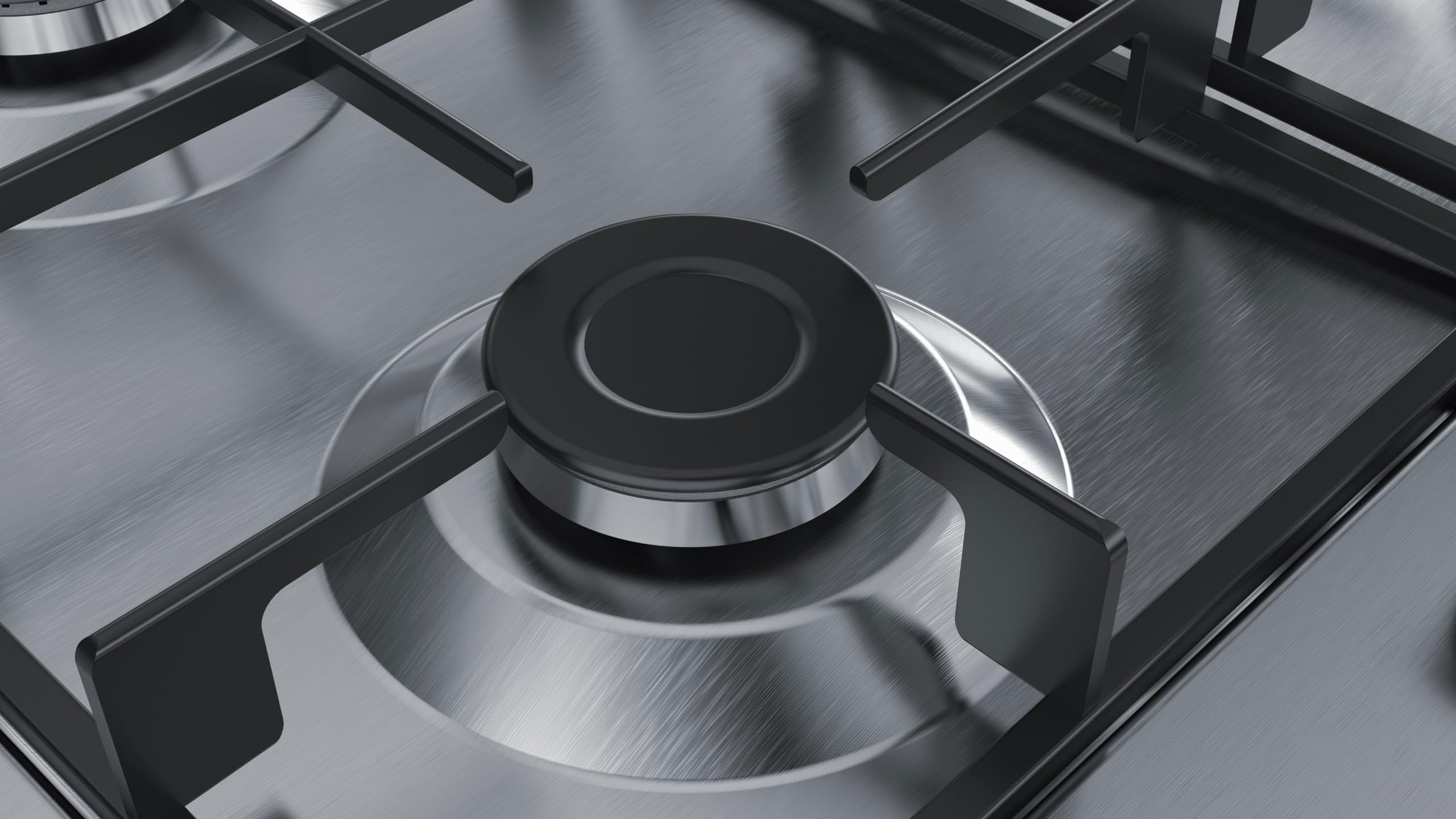 Bosch Serie PGP6B5B60, Piano cottura a gas, Manopole a ponticello: controllo ergonomico, 4 fuochi, Acciaio, Versione Esclusiva Amazon, 60 cm