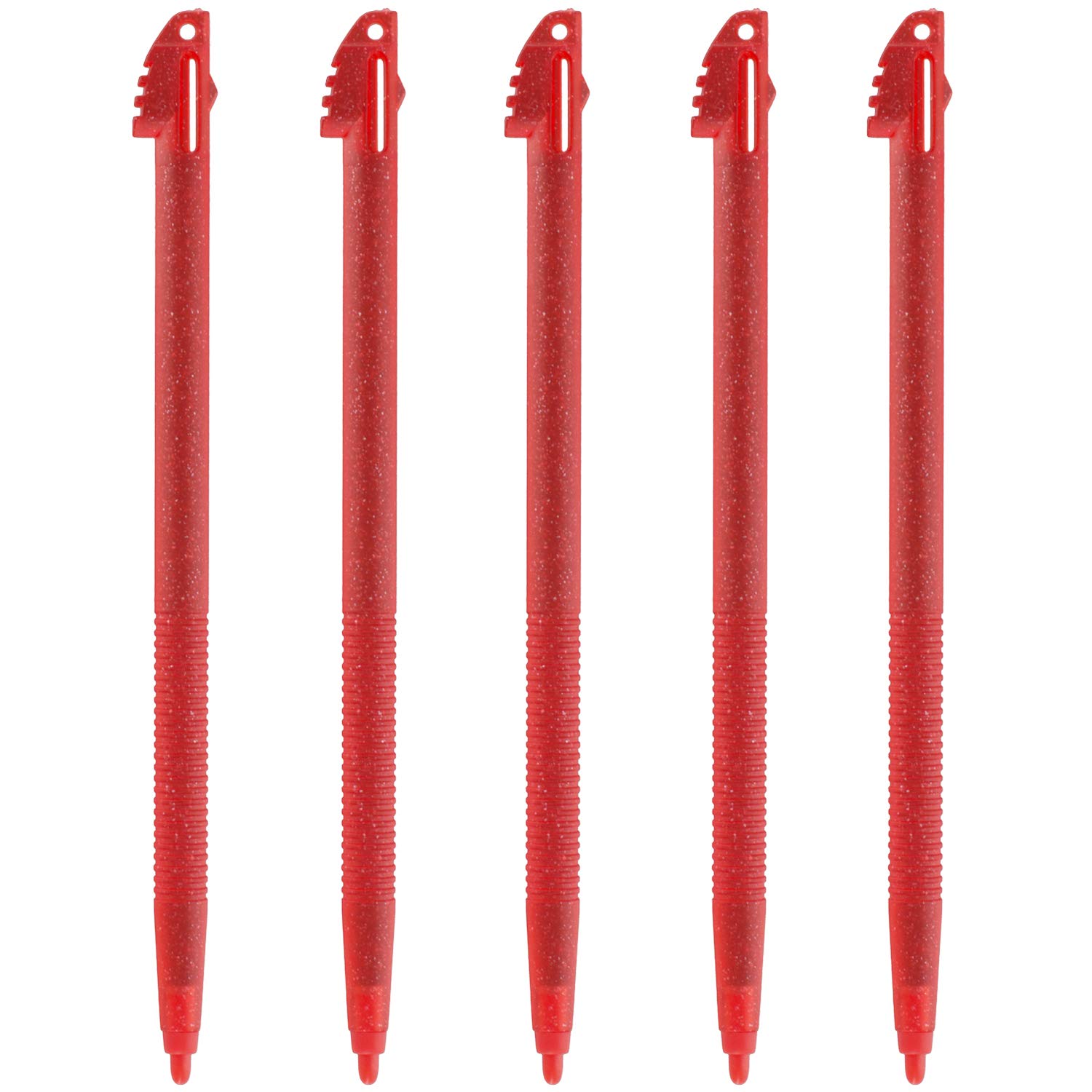 Assecure Replacement Glitter Stylus Set For Nintendo 3DS XL - 5 Pack Red | ZedLabz