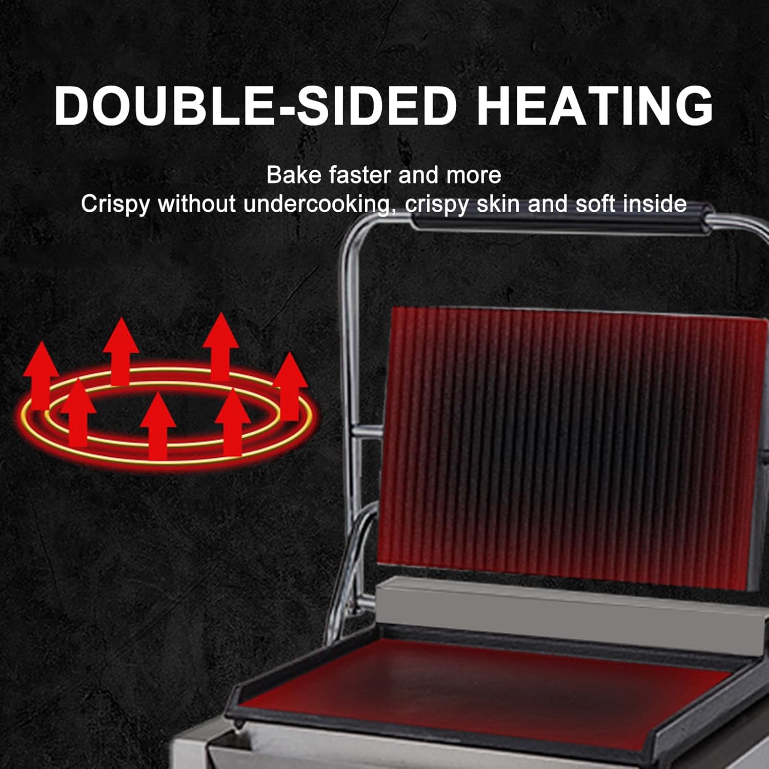 Panini Press Grill, Indoor Sandwich Maker, with Temperature Setting, Non-stick Steak Grill, with Removable Oil Tray, for Vegetables, Meats,811A-110V