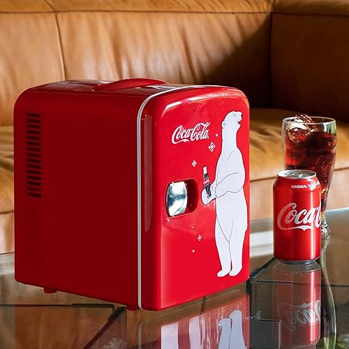 Miniatura 6 de Coca Cola Polar Bear Mini refrigerador compacto y lindo para dormitorio, oficina, dormitorio, viajes, cuidado de la piel, aperitivos y bebidas,