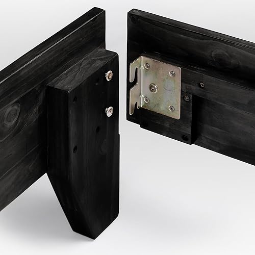 Miniatura 4 de eLuxurySupply Marco de cama de plataforma de madera, tamaño individual XL, color negro, perfil bajo, no necesita somier, fácil montaje, estilo