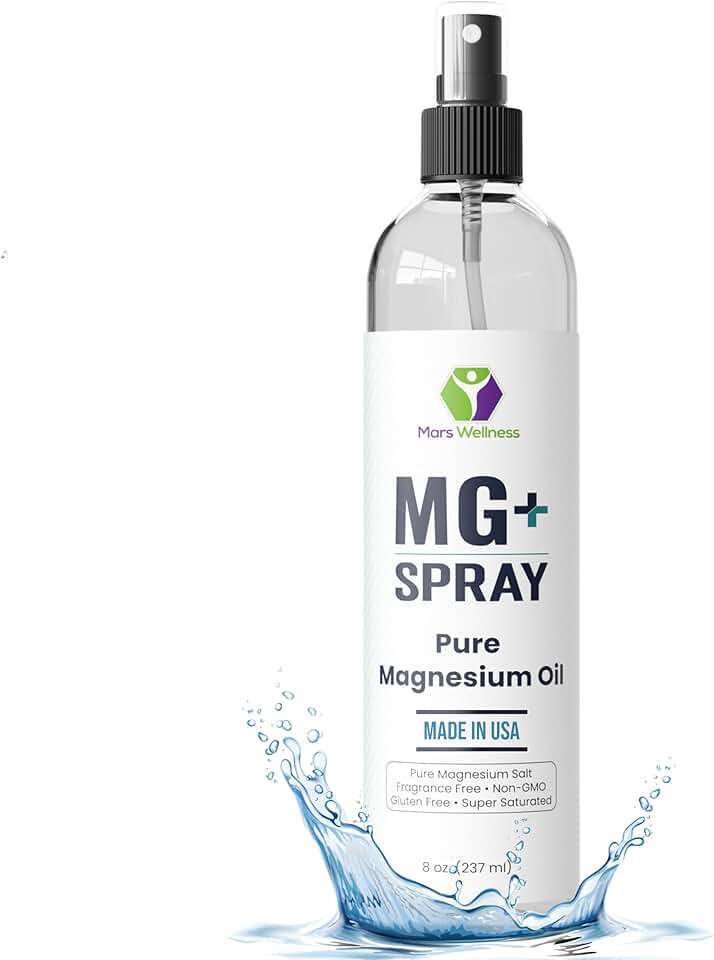 MARS WELLNESS Spray Tópico De Magnésio Para Dormir E Aliviar Cãibras Nas Pernas - 236 Ml - Óleo De Magnésio Puro, Relaxa E Revitaliza Os Músculos