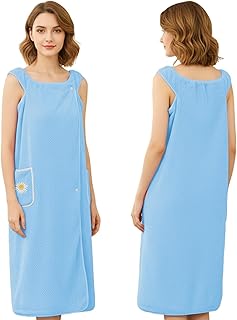 ZVD Saunakilt Damen mit Knopfverschluss,saunahandtuch Damen - 100% Baumwolle - Frauen Saunatuch - Frottee Sauna-Handtuch, Kilt mit Gummizug für Wellness, Spa & Sauna (Blau)
