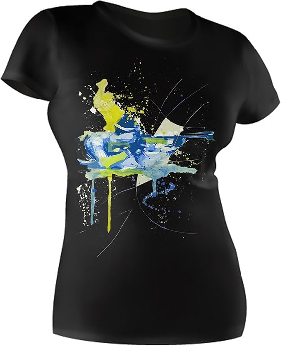 Paul Sinus Art Biathlon_IV schwarzes Modernes Damen/Frauen T-Shirt mit