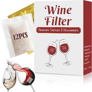Trobing Wine Filter 12 Bags, Removes Sulfites Histamines and Tannin, All Natural Purifier Filters