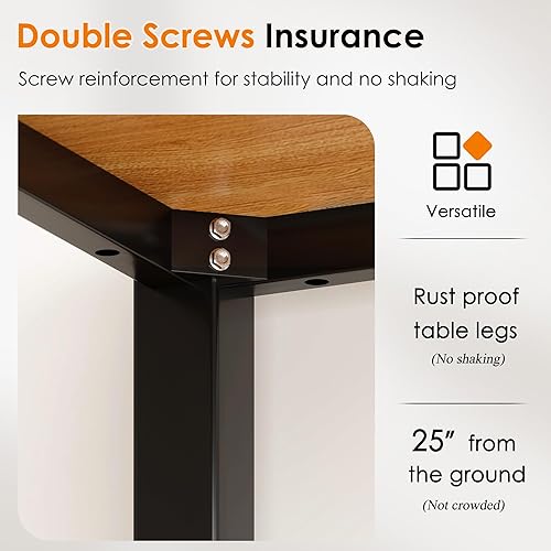 Miniatura 125 de DlandHome Escritorio pequeño para computadora de 31.5 pulgadas, mesa de escritura para espacios pequeños, mesa de estudio, escritorio para Nogal