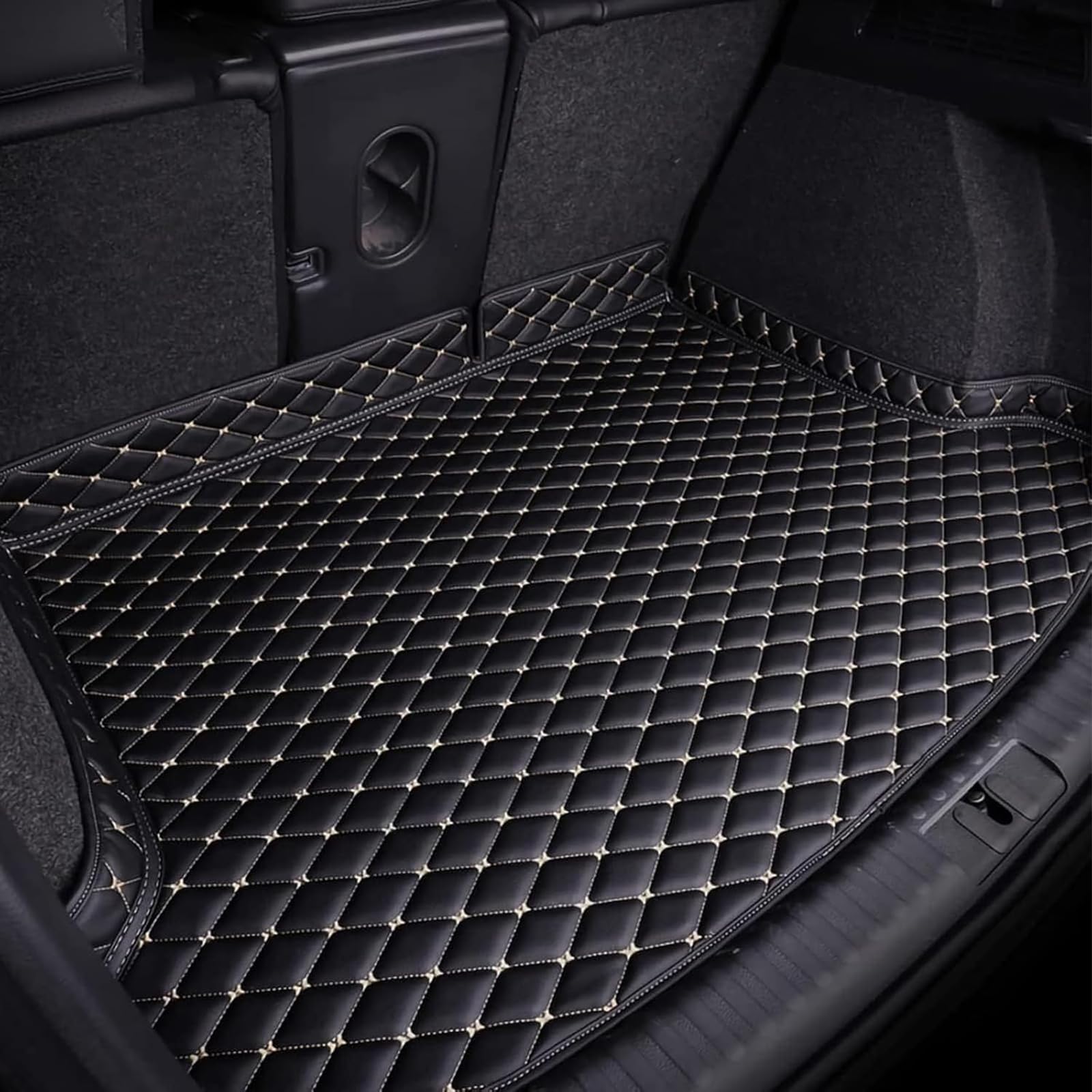 for BMW 5 Series E34 Touring 1988-1996 Car Leather Trunk Mat, All Weather Cargo Liners with High Edges, Anti-Slip Boot Protector Pad, Custom Tray Accessories for Sedan SUV Van