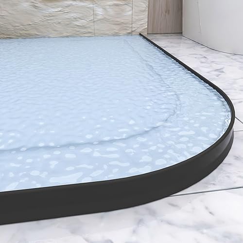 Miniatura 6 de Raycity Umbral de ducha alto de 3" con presa de agua de 59 pulgadas, protector plegable contra salpicaduras de agua de ducha para umbral de ducha