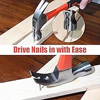 Vista 7 de Upgrades - Juego de martillo de garra de 16 y 8 onzas con soporte magnético para uñas, agarre antideslizante, ranuras dobles para uñas, mango