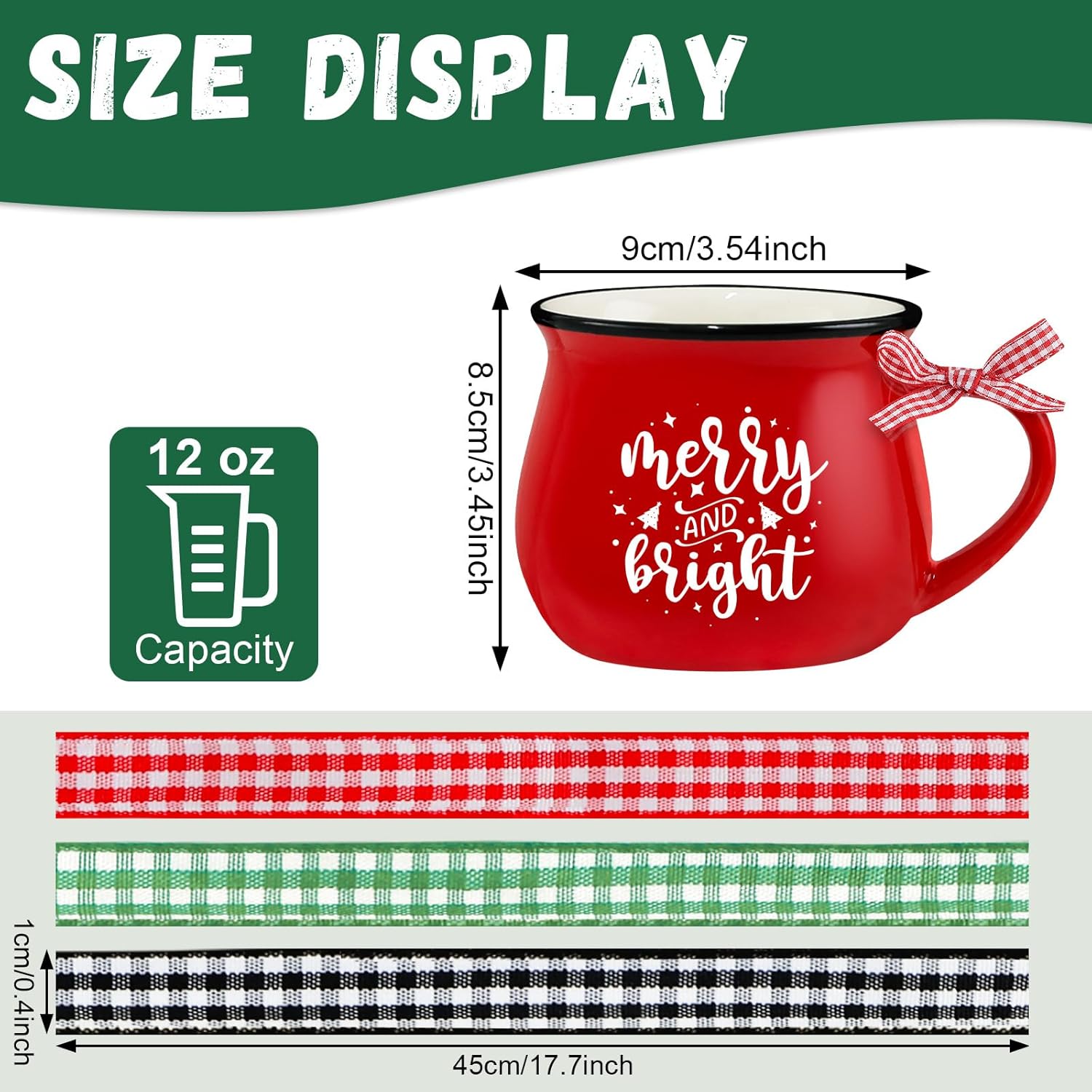 Christmas Coffee Mug Set of 6, 12 oz Hot Cocoa Ceramic Coffee Mug, Stackable Mugs as Christmas Gift for Mom Woman Family Friends Colleagues - Image 3