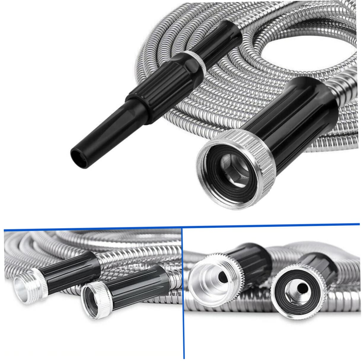 YARNOW Manguera De Jardín Telescópica Acero Inoxidable Riego Boquilla Rociadora Flexibilidad Lavado