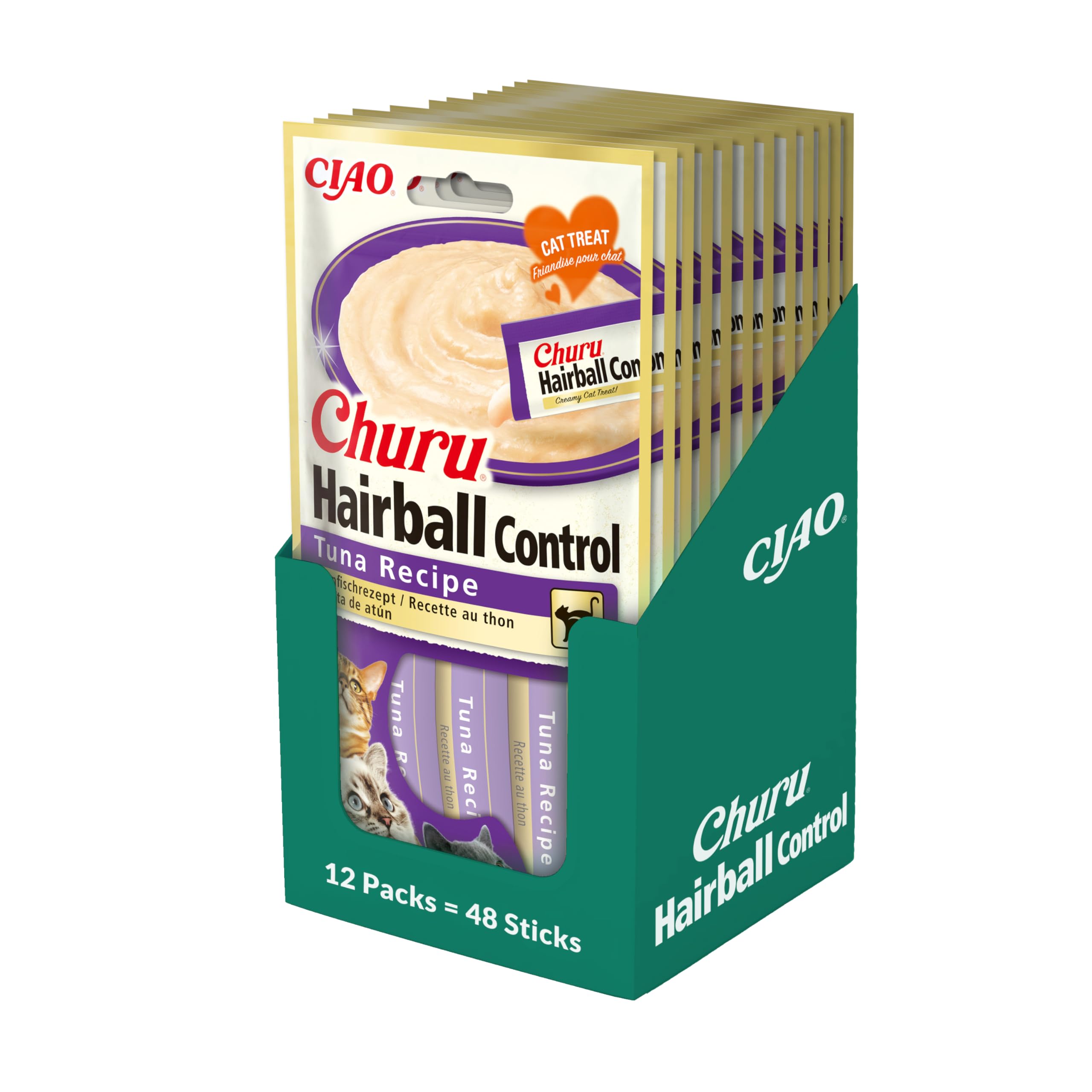 CHURU Cat Hairball Receta DE ATUN 12X56GR