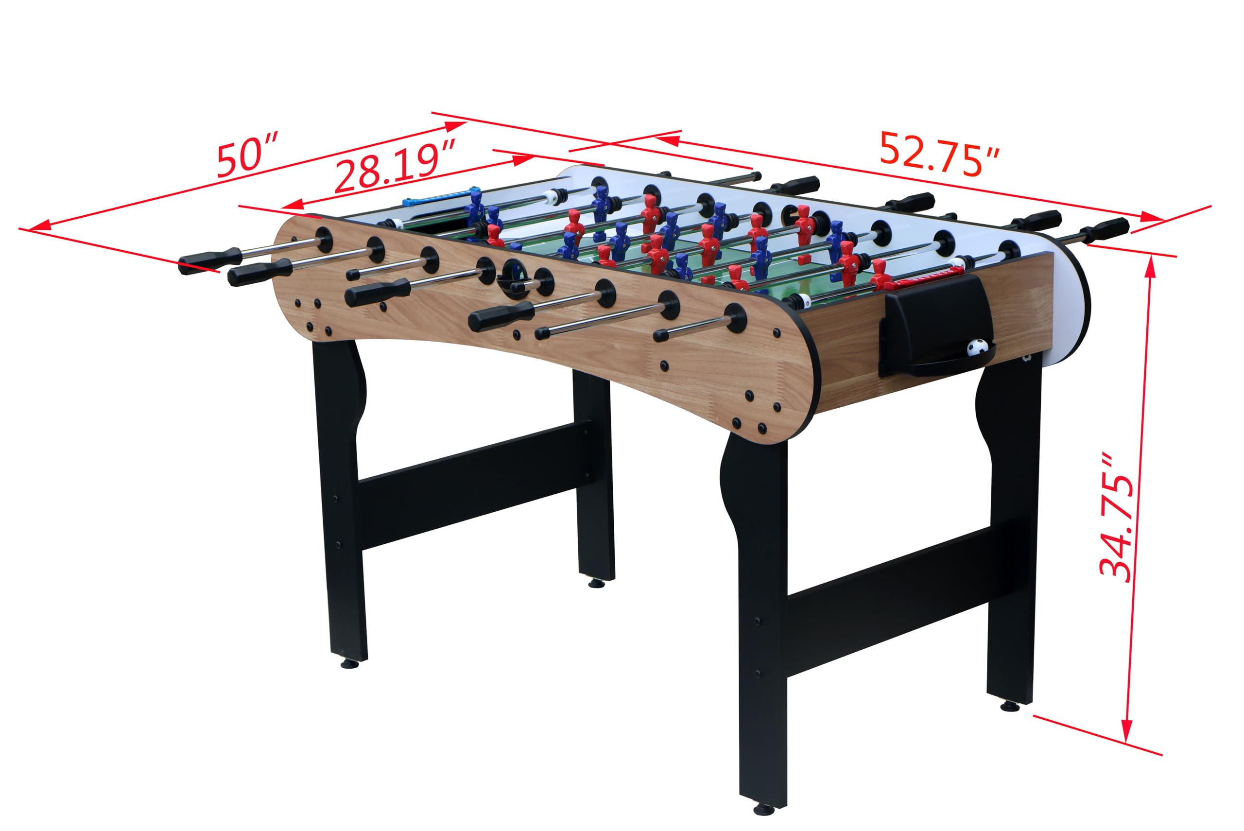 Yestar Brown & White Foosball Table-Soccer Football Game Table for Kids & Adults, Indoor Tabletop Games, Fun Family Entertainment, Table Soccer Football Play Set (Brown + White) (1 Doors)