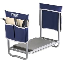 VEVOR Garden Kneeler and Seat Heavy Duty, Portable Garden Stool with 11'' EVA Kneeling Pad and 2 Tool Bags, Folding Garden Bench to Relieve Knee &amp; Back Pain, Great Gifts for Seniors, Family Gardeners