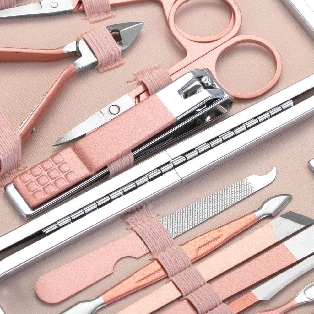 Velnest Luxury 18-Piece Manicure Pedicure Set, Complete Stainless Steel Nail Care Kit with Travel Case 3