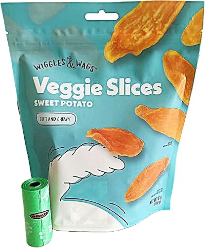 Wiggles & Wags Veggie Slices Soft and Crunchy Dog Treats. Sweet Potato Flavor. 1