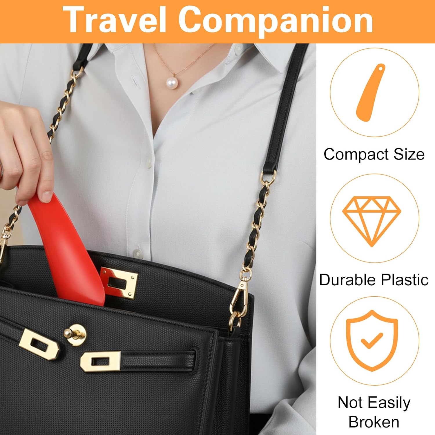 cobee 10Pcs Shoe Horn, Shoe Horns for Men and Women, Plastic Shoes Horn Travel Shoes Horns for Kids with Handle, Portable Sh oes Helpers for Boots, Heels