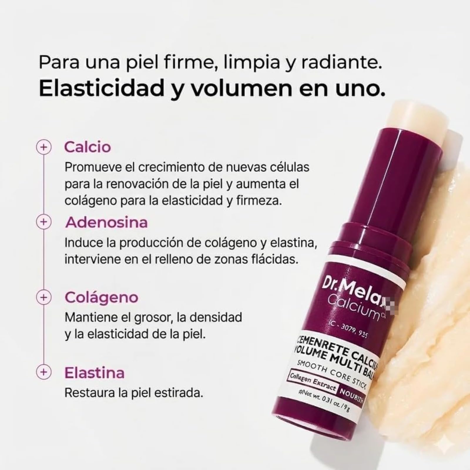 Bálsamo Facial Reafirmante-Elimina Arrugas Y Líneas De Expresión–InfiniteLove BCN,Calcio Multi Balm Stick,Colágeno Hidratante Stick Para Cara,Ojos Y Cuello (1 Unidad)