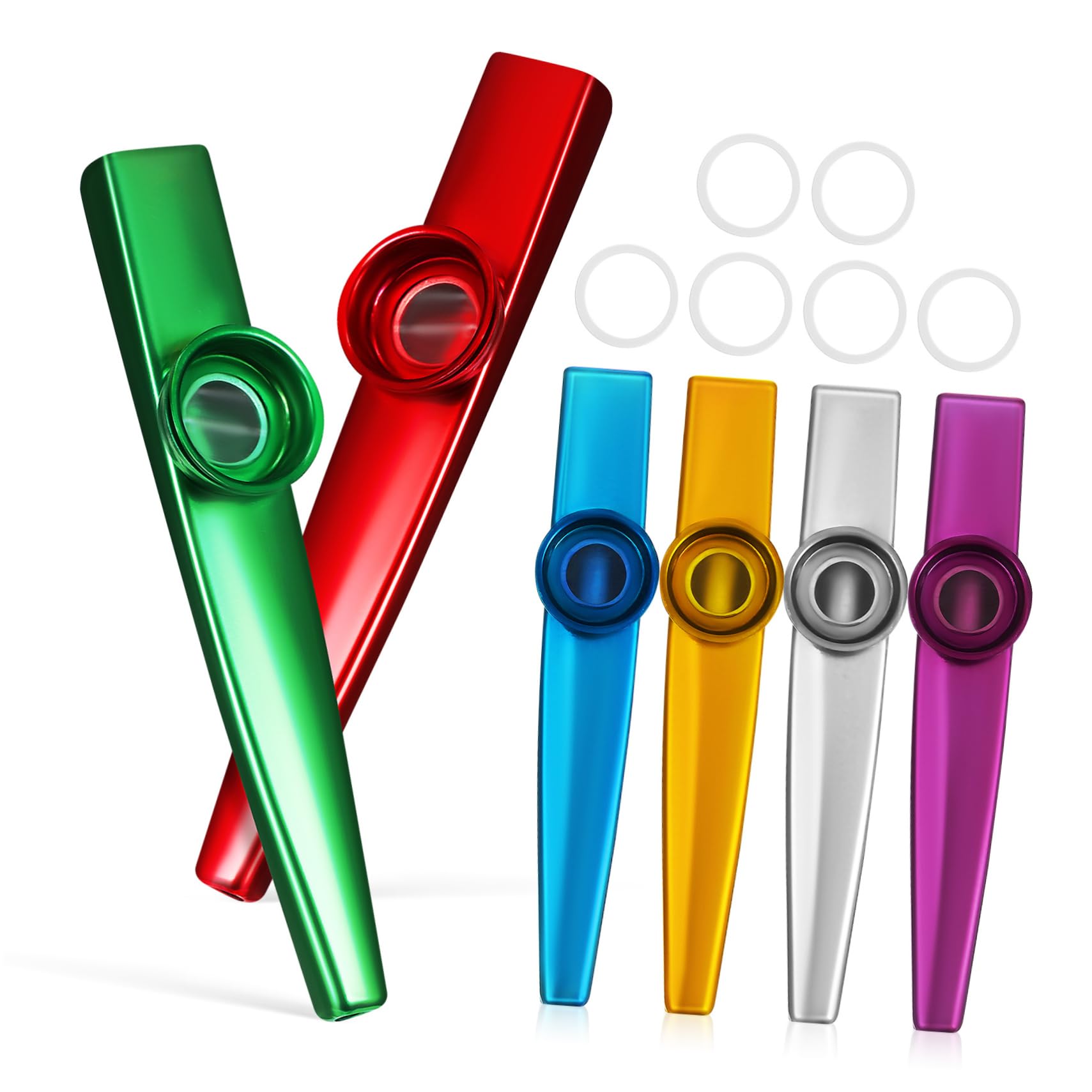 HEMOTON Musical Instrument Set 6 Pcs Metal Kazoos for Adults Kids Small Instruments for Performance