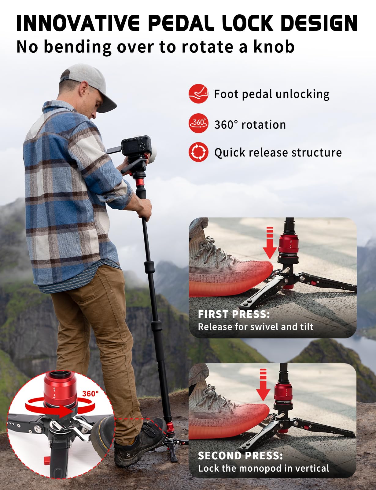 超おまけ付☆iFootage一脚COBRA 3 Strike A150S-III Amazon.com : IFOOTAGE Cobra 3 Strike A150S Monopod Camera