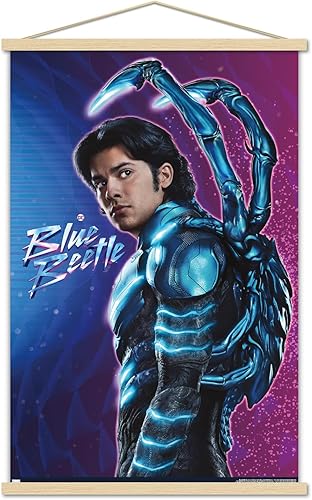Miniatura 1 de Trends International DC Comics Movie Blue Beetle - Póster de pared con marco magnético, 34 pulgadas de largo x 22.4 W, impresión premium y colgador