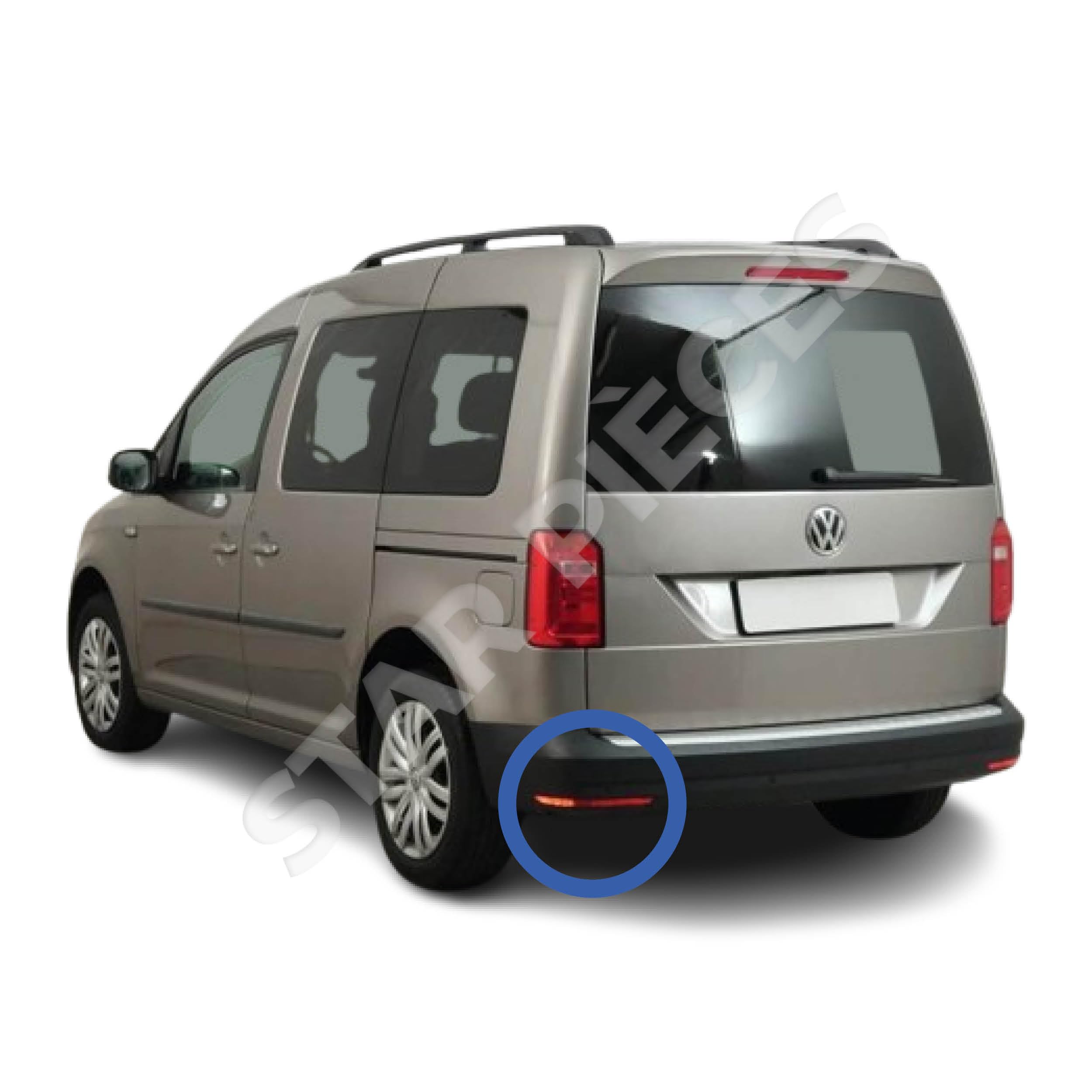 Catarifrangente posteriore compatibile per Caddy 4 (2015-2020) CATADIOTTRO POSTERIORE SINISTRO. Paraurti posteriore. 2K5945105D, 2K5945105B