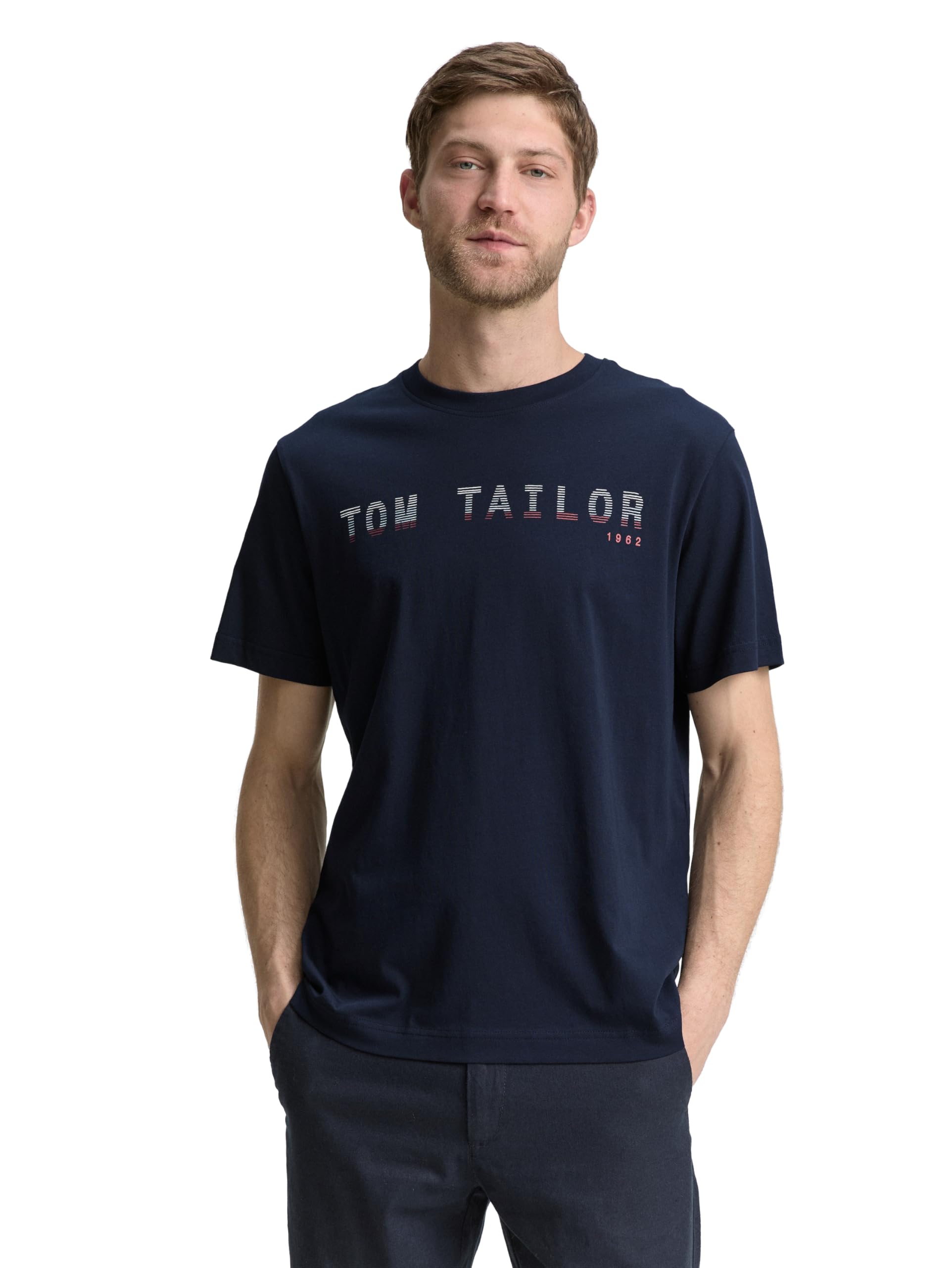 TOM TAILOR Men's T-Shirt, 10668 - Sky Captain Blue, L