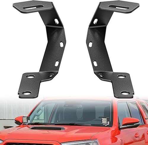 Vista 109 de Nilight Soporte de luz de zanja, bisagras de capó, kit de soporte de montaje para luz LED auxiliar todoterreno para luz de trabajo en Toyota 4Runner